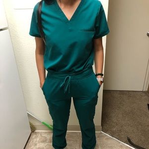 Hunter green scrub set